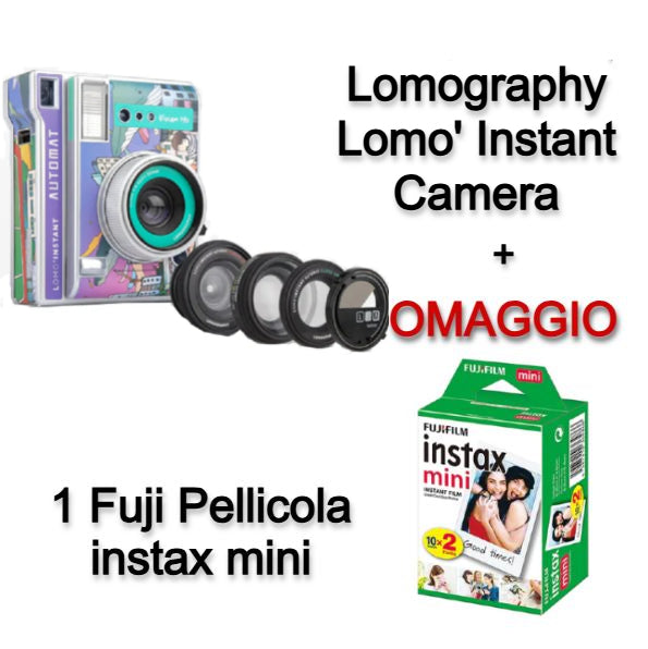 Lomography Lomo' Instant Camera e Kit di Lenti Vivian + 1 Pellicola Fuji mini Lomography Lomo' Instant Camera e Kit di Lenti Vivian + 1 Pellicola Fuji mini